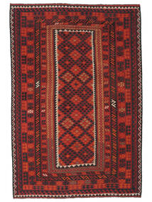 242X358 Tappeto Orientale Kilim Maimane Rosso Scuro/Nero (Lana, Afghanistan) Carpetvista