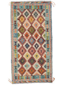  Kilim Afghan Old Style Rug 97X195 Wool Brown/Green Small Carpetvista