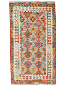  Kelim Afghan Old Stil Teppich 102X187 Grün/Beige Carpetvista