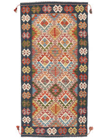 Tapete Oriental Kilim Afegão Old Style 101X203 Castanho/Preto (Lã, Afeganistão)
