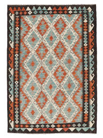 118X169 絨毯 オリエンタル キリム アフガン オールド スタイル グリーン/ブラック (ウール, アフガニスタン) Carpetvista