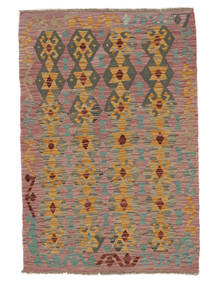  Kilim Afghan Old Style Rug 98X144 Wool Brown/Green Small Carpetvista