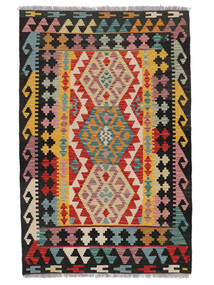  Kelim Afghan Old Style Matot 102X157 Villamatto Musta/Tummanpunainen Pieni Matto Carpetvista