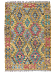  105X155 Kelim Afghan Old Style Matot Matto Ruskea/Tummanvihreä Afganistan Carpetvista