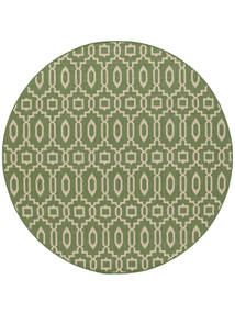 Zellige Indoor/Outdoor Rug Washable Ø 200 Green/Beige Geometric Round