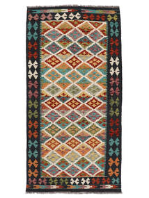 Tapete Oriental Kilim Afegão Old Style 99X196 Preto/Vermelho Escuro (Lã, Afeganistão)