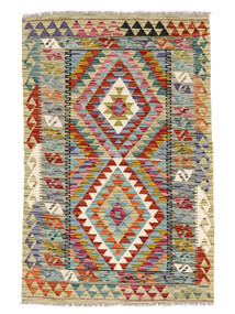  98X150 Kelim Afghan Old Style Matot Matto Vihreä/Ruskea Afganistan Carpetvista
