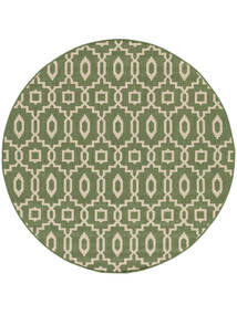 Zellige Indoor/Outdoor Rug Washable Ø 150 Small Green/Beige Geometric Round