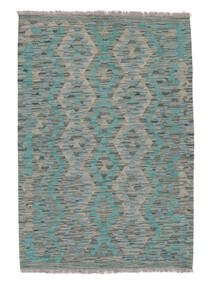 絨毯 キリム アフガン オールド スタイル 102X149 ダークグレー/ダークグリーン (ウール, アフガニスタン)