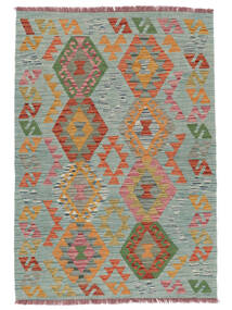  Kelim Afghan Old Style Matot 104X147 Vihreä/Ruskea Carpetvista