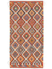  Oosters Kelim Afghan Old Style Vloerkleed 97X198 Bruin/Rood Wol, Afghanistan Carpetvista