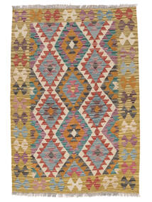  106X152 Kelim Afghan Old Style Matot Matto Ruskea/Vihreä Afganistan Carpetvista