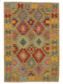  Orientalsk Kelim Afghan Old Style Teppe 102X148 Brun/Mørk Rød Ull, Afghanistan Carpetvista