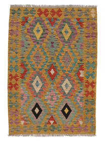  Orientalsk Kelim Afghan Old Style Teppe 107X153 Brun/Mørk Rød Ull, Afghanistan Carpetvista
