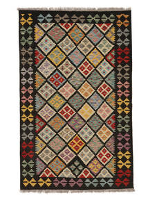 103X165 Kelim Afghan Old Style Matot Matto Itämainen Musta/Ruskea (Villa, Afganistan) Carpetvista