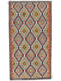 Kelim Afghan Old Stil Teppich 102X193 Braun/Schwarz Wolle, Afghanistan Carpetvista
