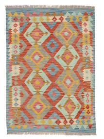 103X150 Kelim Afghan Old Style Vloerkleed Oosters Groen/Donkerrood (Wol, Afghanistan) Carpetvista