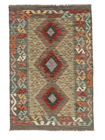  Kelim Afghan Old Style Matot 98X148 Ruskea/Vihreä Carpetvista