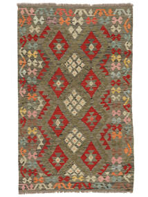  Orientalsk Kelim Afghan Old Style Teppe 102X167 Brun/Mørk Gul Ull, Afghanistan Carpetvista