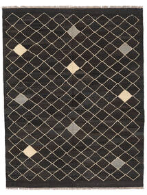 Kilim Modern Rug 151X194 Black/Brown Wool, Afghanistan Carpetvista