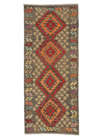  Orientalsk Kelim Afghan Old Style Teppe 83X199Løpere Brun/Mørk Rød (Ull, Afghanistan)