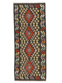 83X200 Tapis D'orient Kilim Afghan Old Style De Couloir Noir/Marron (Laine, Afghanistan) Carpetvista
