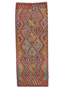  Kilim Afghan Old Style Rug 80X202 Wool Dark Red/Brown Small Carpetvista