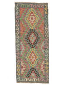 84X197 Kelim Afghan Old Style Matot Matto Itämainen Käytävämatto Tummanvihreä/Ruskea (Villa, Afganistan) Carpetvista