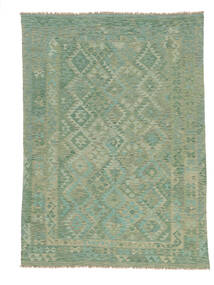 178X250 Tapis Kilim Afghan Old Style D'orient Vert (Laine, Afghanistan) Carpetvista