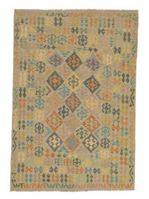 176X259 Kelim Afghan Old Style Matta Orientalisk Brun/Mörkgul (Ull, Afghanistan) Carpetvista
