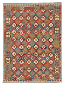  180X241 Kilim Afghan Old Style Rug Brown/Dark Red Afghanistan Carpetvista