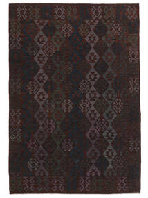  Oriental Kilim Afghan Old Style Rug 210X302 Black Wool, Afghanistan Carpetvista