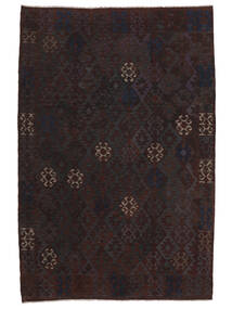  Orientalsk Kelim Afghan Old Style Tæppe 206X307 Sort Uld, Afghanistan Carpetvista