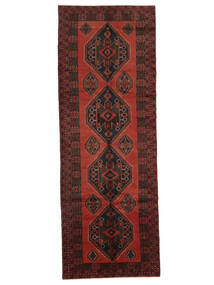 135X385 Beluch Orientalisk Hallmatta Svart/Mörkröd (Ull, Afghanistan) Carpetvista