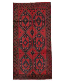 Tapete Oriental Balúchi 150X305 Passadeira Preto/Vermelho Escuro (Lã, Afeganistão)