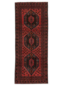 絨毯 バルーチ 130X320 廊下 カーペット ブラック/ダークレッド (ウール, アフガニスタン)