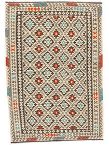 Kelim Afghan Old Stil Teppich 202X293 Braun/Orange Wolle, Afghanistan Carpetvista
