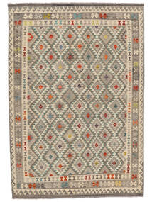  204X295 Kilim Afghan Old Style Rug Brown/Orange Afghanistan Carpetvista