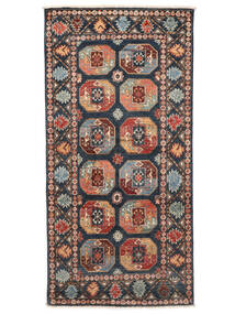 絨毯 オリエンタル カザック Fine 94X191 廊下 カーペット ブラック/ダークレッド (ウール, アフガニスタン)