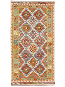  104X198 Kelim Afghan Old Style Matot Matto Oranssi/Tummanpunainen Afganistan Carpetvista