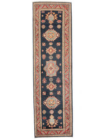  Orientalsk Kazak Fine Tæppe 84X289Løber Sort/Brun Uld, Afghanistan Carpetvista