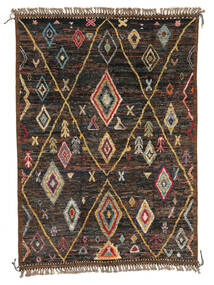 絨毯 Moroccan Berber - Afghanistan 201X280 ブラック/茶色 (ウール, アフガニスタン)