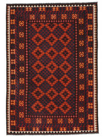 200X290 Kelim Maimane Teppe Orientalsk Svart/Mørk Rød (Ull, Afghanistan) Carpetvista