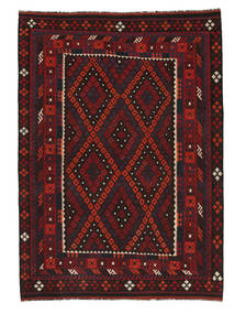 208X292 Kelim Maimane Teppich Orientalischer Schwarz/Dunkelrot (Wolle, Afghanistan) Carpetvista