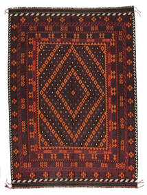 206X295 Kelim Maimane Teppich Orientalischer Schwarz/Dunkelrot (Wolle, Afghanistan) Carpetvista