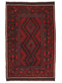 197X306 Kelim Maimane Teppich Orientalischer Schwarz/Dunkelrot (Wolle, Afghanistan) Carpetvista