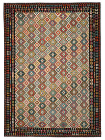 408X592 絨毯 キリム アフガン オールド スタイル オリエンタル ブラック/茶色 大きな (ウール, アフガニスタン) Carpetvista