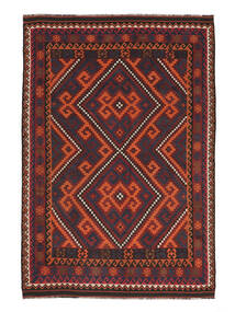 絨毯 キリム マイマネ 211X326 ブラック/ダークレッド (ウール, アフガニスタン)