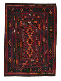 207X298 Tapete Kilim Maimane Oriental Preto/Vermelho Escuro (Lã, Afeganistão) Carpetvista