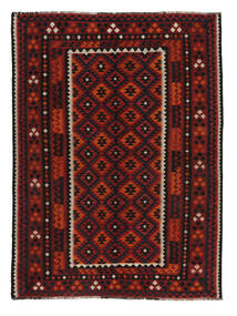 194X274 Kelim Maimane Teppich Orientalischer Schwarz/Dunkelrot (Wolle, Afghanistan) Carpetvista